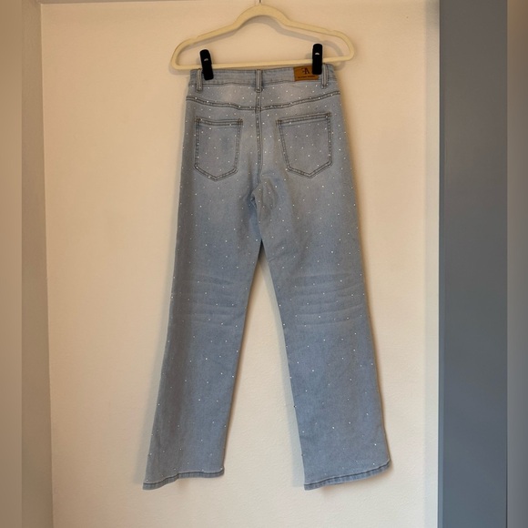 Flying Angel Rhinestone High Waist Straight Leg Jeans- Size 5/27 - Picture 7 of 11